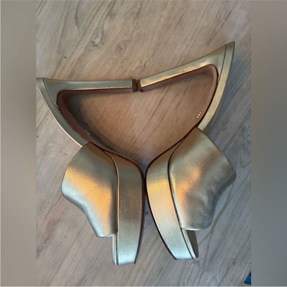 VERONICA BEARD Women's Gold Dali Platform Heel Sandal Shoes Size 10M. - Picture 4 of 7